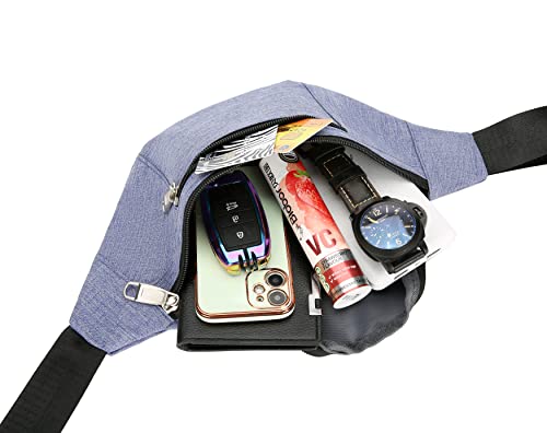 Fanny Pack for Men & Women, Fashion Waterproof Waist Packs with Adjustable Belt, Casual Bag Bum Bags for Travel Sports Running. - color: Purple1