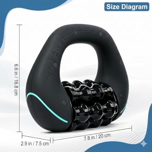 Electric Handheld Rolling Massager, Percussive Massager Targeting Knots with Pain Relieve Deep Tissue, 3-Speed Spin Vibrating Roller Massage for Back, Shoulders, Legs, Neck,Arms
