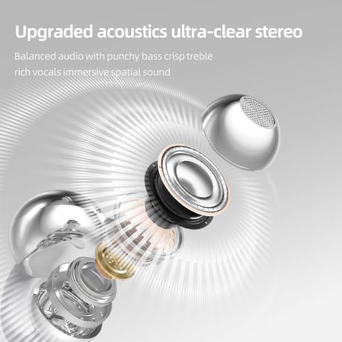 Open Ear Earbuds Clip On Headphones Wireless Earbuds for Workout(Silver) - color: Silver