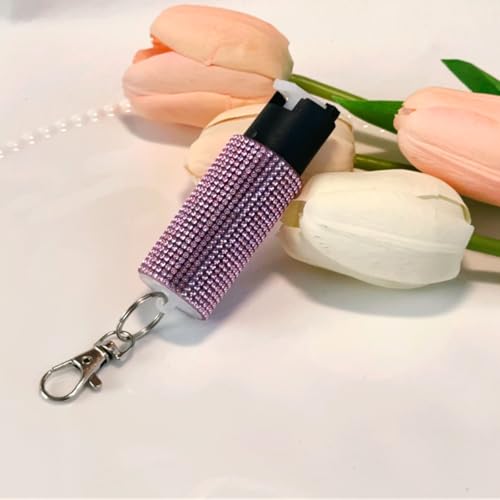 Pepper Spray for Women, Mini Bling Keychain, 12-Ft Range, Quick Release - color: Bling Pink Color