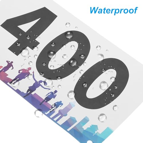 PATIKIL Tearproof Running Bib Numbers, Waterproof Race Competitor Numbers - size: 7x4 Inch, style: 301-400