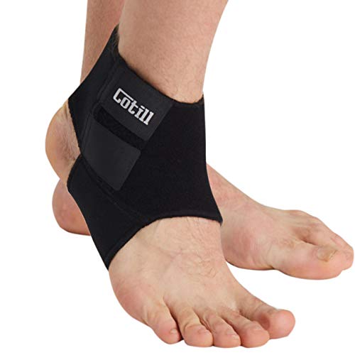 Cotill Ankle Support for Men and Women - Neoprene Breathable Adjustable Ankle Brace Sprain for Running, Basketball - size: Medium