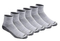Dickies Men's Dri-Tech Moisture Control Quarter Socks, Available in M-XXL (6, 12, 18 Pairs) - color: Grey (6 Pairs), size: Medium
