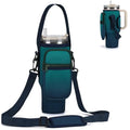 GOEWY Water Bottle Carrier Bag for Stanley Cup 40/30oz with Phone Pockets - color: Indigo, size: 30oz