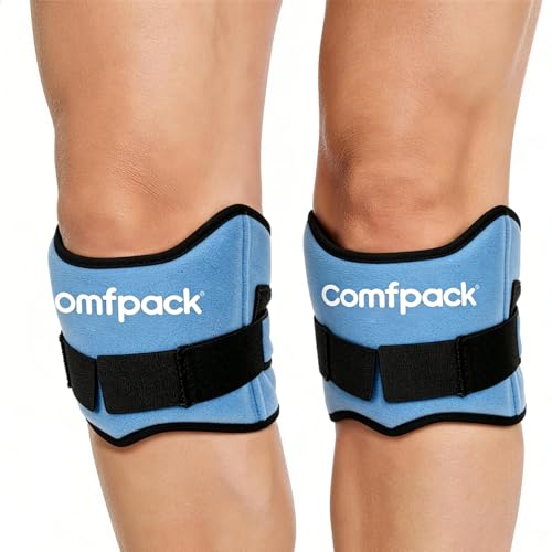 Comfpack Knee Ice Pack for Patella Tendon Relief, Hot Cold Therapy, 2 Pack