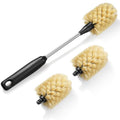 Bottle Cleaning Brush with 2 Replaceable Heads, 13 in, Yellow - color: Yellow, size: 13 Inch ( Pack of 1)