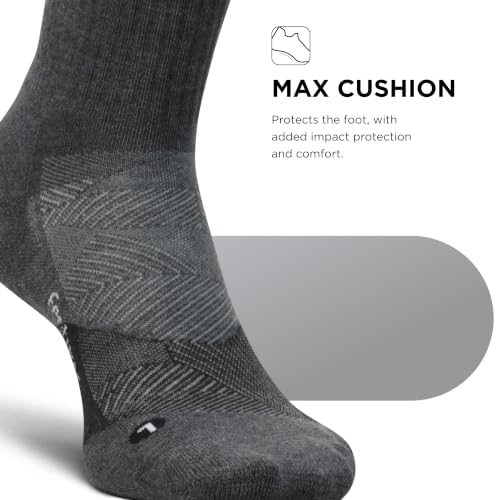 Feetures Elite Light Cushion Mini Crew Sock - color: Gray (1 Pair), size: X-Large