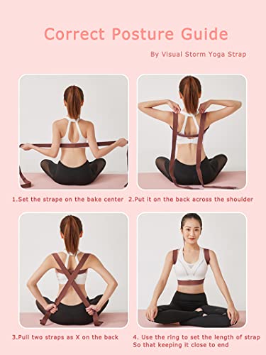 8ft 240g Super Thick Fitness Yoga Strap for Stretching, 3 Color Pure Cotton Durable Fitness Belt Bands Exercise Safe Adjustable D-Ring Buckle Gym Press Rope, Physical Therapy Tools - color: Brown