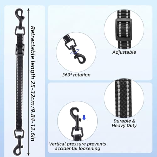 Amabro 2PCS Double-End Safety Clips Adjustable Dog Collar Backup Straps