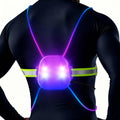 Reflective Running Vest: Rechargeable LED Running Gear with 3 Modes and 7 Colors, Adjustable Running Lights for Runners, Reflective Safety Vest for Night Running