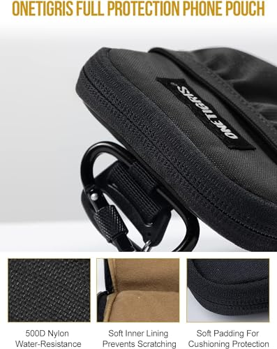 ONETIGRIS Backpack Strap Pouch, MOLLE Phone Holster for Backpack & Belt - color: Black