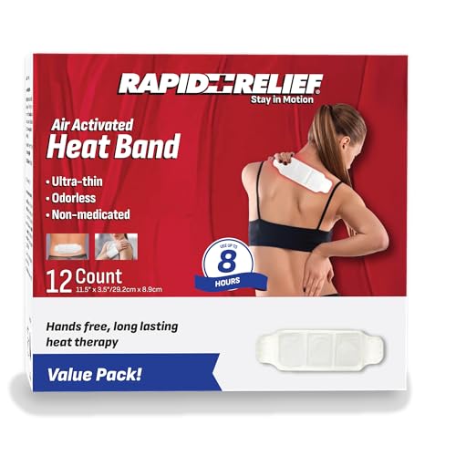 Rapid Relief Air-Activated Heat Bands for Neck and Shoulder, 12 Count - size: 12 Count