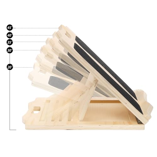 Yarlung Wooden Slant Board for Calf Stretching, Portable Squat Incline Board for Knees Ankle Leg Heel, Adjustable 5 Angles Calf Stretch Wedge for Exercise, Physical Therapy (Pack of 2) - size: 16"L x 12.5"W x 1.5"H (Pack of 2)