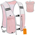 Running Vest Hydration Backpack for Men Women, Lightweight Breathable Hydration Packs, Adjustable Chest Straps Daypack, Reflective Water Running Vest for Marathon, Trail, Hiking, Cycling - color: Pink