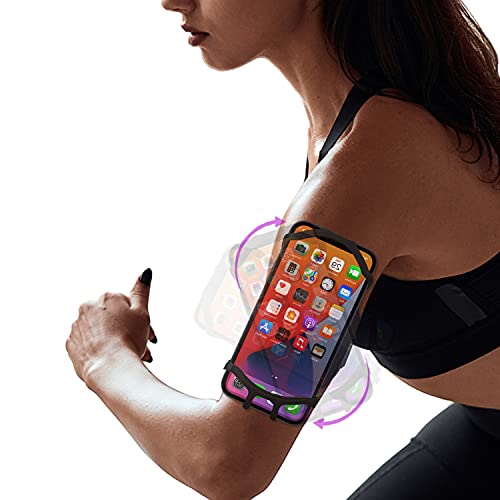 Universal Rotatable Running Cell Phone Armband Holder, Black