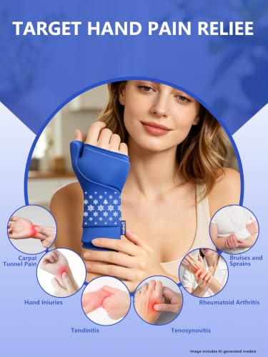 Wrist &Thumb Ice Pack Wrap-Thickened Gel for Long-Lasting Cold Compression - color: 1 Pack-blue, size: L/XL