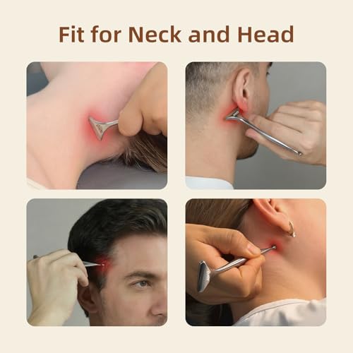 NHO 2-in-1 Acupuncture Pen,Fascia Blaster for Pain Relief, Stainless Steel Gua Sha Scraper & Acupressure Massage Pen, Dual-Ended Fascia Release Tool for Muscle, Neck, Face, Plantar Fasciitis Relief - size: 1 Pack