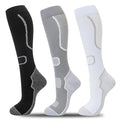 fenglaoda 3 Pairs Compression Socks for Women & Men Knee High Nurse Pregnant Cute Medical Running Travel Athletic - color: 00-3pairs-14, size: Small-Medium
