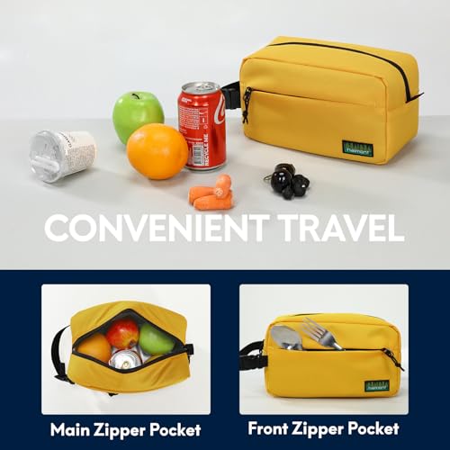Haimont Small Freezable Snack Cooler Bag, Reusable Freezable Mini Cooler Bag for Outdoor, Airplane, Travel, Wear Resistant, Yellow - color: Yellow