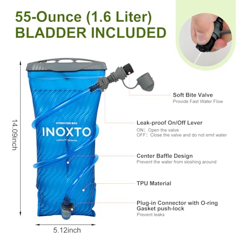 IX INOXTO Running Vest Hydration Backpack, Lightweight Running Backpack - color: Green