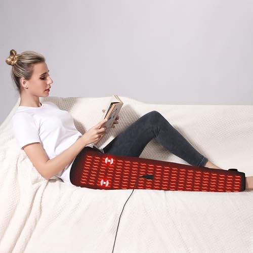 Leg Heating Pad Massager, Heating Pad for Legs with 3 Vibration and Heat Settings, Heating pad for Knee & Thigh & Calf Pain Relief, Adjustable Size