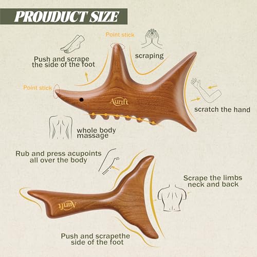 Wooden Gua Sha Tool Set for Face & Targeted Body Massage –Trigger Point Massage, Multi-Angle Manual Acupressure Tools with Gift-Ready Box for Self-Care & Relaxation - size: moderate size