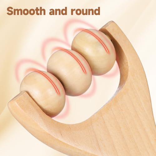 Ciieeo 2Pcs Wooden Massage Roller Massager Wooden Trigger Point Body and Face Roller for Foot Shoulder Neck and Waist Relaxation - Improve Sleep Quality