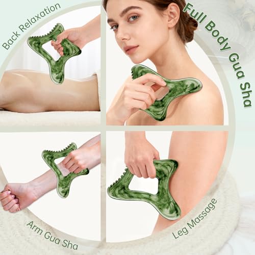 Body Gua Sha Tool Large Gua Sha Body Tool Cellulite Massage Tool (Resin) - color: Ink Green