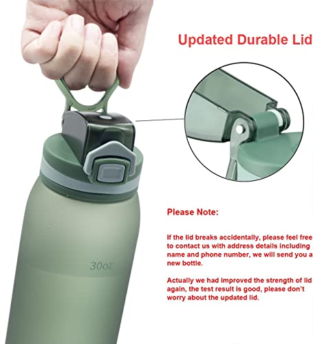 30oz Tritan Water Bottle with Time Marker, 1-Pack, Midnight Green - color: Midnight Green