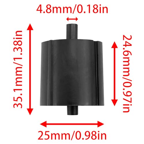 4 Pack Tape Dispenser Replacement Core, 1 Inch Black Holder
