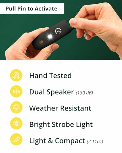 Vantamo Personal Alarm for Self Defense with Low Battery Notice, Strobe Light & Extra Loud 130 dB Double Speakers Safety Keychain Set for Women, Rechargeable Panic Button for Womens Self Defense - color: Carbon
