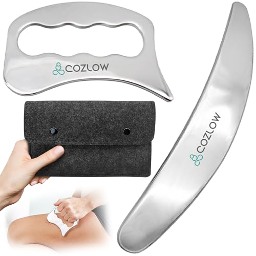 2-in-1 Muscle Scraper Stainless Steel Fascia Release Gua Sha IASTM Tools - style: Style A (2in1)