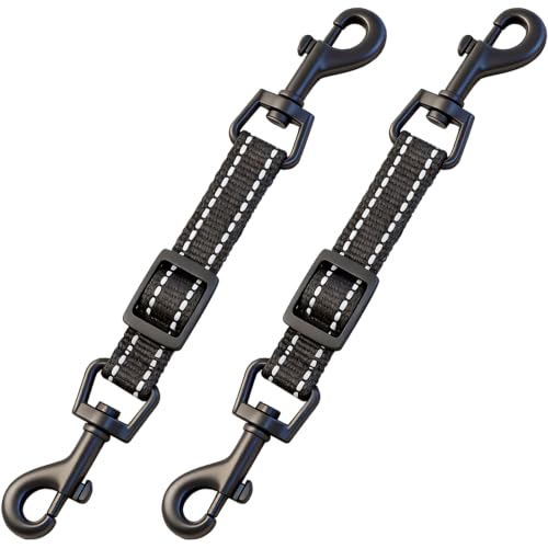 Adjustable Dog Collar Safety Backup Clip,Black - color: Black, size: M(7.2~8.7 in adjustable length x 0.6 in width)