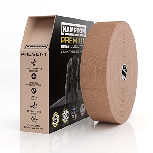 Hampton Adams Kinesiology Tape, Uncut Roll, Waterproof Muscle Support - color: Beige, size: 2in x 135ft (1 Roll)