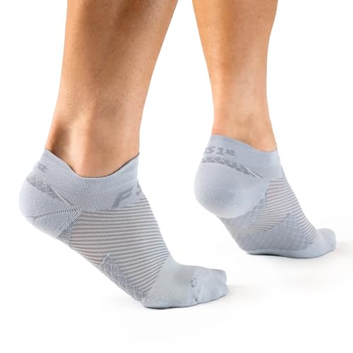 OrthoSleeve FS4 Plantar Fasciitis Compression Socks - color: Grey No-Show, size: Small