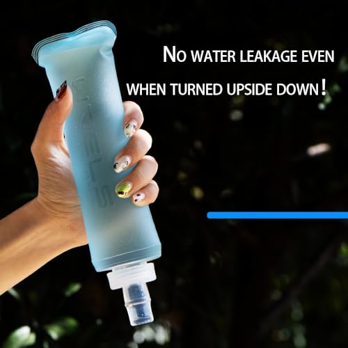 WRELS Soft Flasks Running Water Flask Folding Soft Water Bottles Small for Outdoor Sports Hiking Hydration Pack 5oz/8oz/17oz(WHITE,8oz) - color: White, style: 250ml/8oz