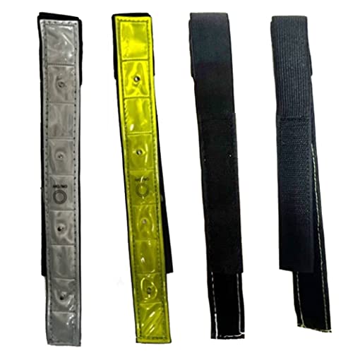 2pc High Visibility Reflective Arm Leg Bands 4 Led Lights Strap Bike Run Cycling