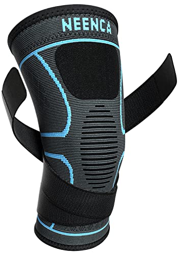 Compression Knee Brace for Women & Men - 2 Pack with Adjustable Straps - color: 2 Pack - Sky Blue, size: Medium