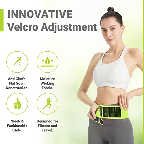 FlipBelt Zipper Running Belt, Waist Pack for Fitness and Running, US Company - color: Neon Yellow, size: One Size (Adjustable)