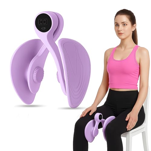 Thigh Hip Trainer Kegel Exerciser, Pelvic Floor Exercise Devices, Inner Thigh Exerciser for Women Men, Thigh Exercise Equipment - color: Purple