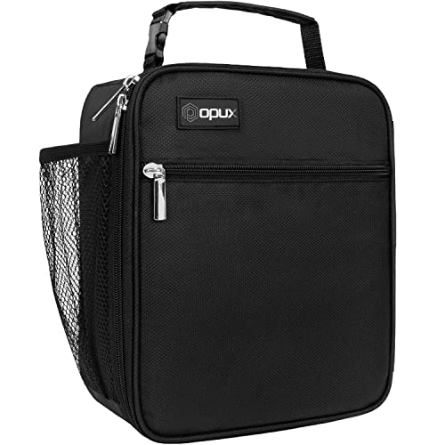 opux Insulated Lunch Box Kids & Adults, Leakproof Soft Cooler Bag, Black - color: Black