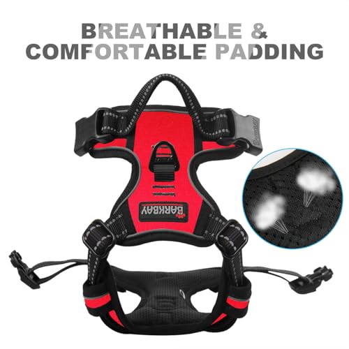 BARKBAY Dog Harness No Pull for Small Sized Dog Front Back Clips,Dog Vest - color: Red, size: X-Small(Chest:15.5-19.5”)