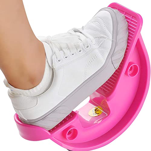 Foot Rocker Calf Stretcher Ankle Plantar Board for Achilles Tendonitis, Muscle Stretch, Feet and Shin Splint Pain Relief - Improve Calf Flexibility, Ankle Mobility - Rose