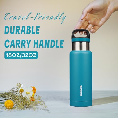 BJPKPK 18oz Insulated Water Bottle Stainless Steel Water Bottle with Handle - color: Laguna, size: 18 Ounces