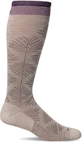 Sockwell Women's Full Floral Moderate Graduated Compression Sock Wide Calf Fit - color: Natural, size: Medium-Large Wide Calf
