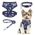 SCENEREAL Small Dog Harness and Leash Set, No Pull Puppy Harness - color: Navy-Starry Night, size: S: Chest Girth: 14"-18"