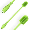 Silicone Bottle Brush with Long Handle, 12.5" Water Bottle Cleaner, Green - color: Green