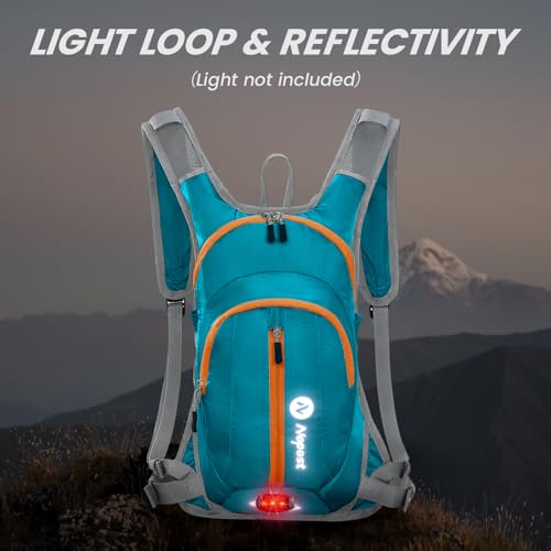 Nepest Hydration Pack Backpack with 2L Water Bladder Reflective Lightweight - color: Teal