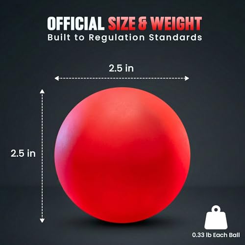Glow in the Dark Lacrosse Ball | Night Practice & Training Equipment for All Ages | 2 Pack Official Size & Weight | Lacrosse Gift | LED Red