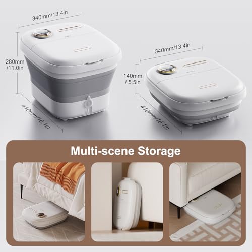 KASJ Collapsible Foot Spa Electric Rotary Massage with Heat,Bubble and Jet